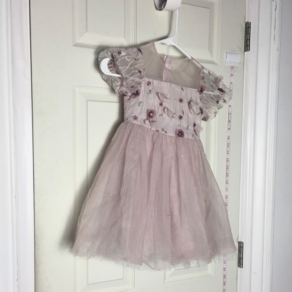 THPP toddler girl dress party 9 pink fluffy - Picture 1 of 4